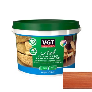 Лак-пропитка антисептический 0,9кг "VGT" (махагон) купить в Самаре