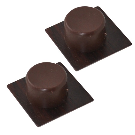 Отбойники для дверей 2шт. на липучке d2,5х2см (нерж.с покр./пластик коричн.) MS45-7