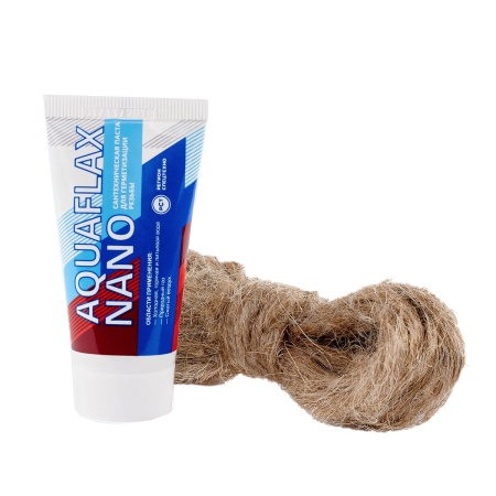 Герметик сантехнический (паста для льна) "Aquaflax Nano" 30г + лен сантех. 15г