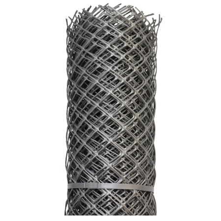 Решетка заборная З-40 (яч.40х40мм) рулон 1.5х10м Эконом (серый) пластиковая