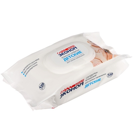 Салфетки влажные "Смарт Эконом" (детские) уп.120шт. с клапаном