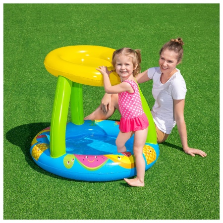 Бассейн надувной 94х89х79см "Фрукты" с навесом (52331)