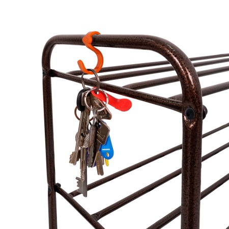 Подставка для обуви 3-полочная металл."Альфа 33" 87х30х48см медный антик/коричневый