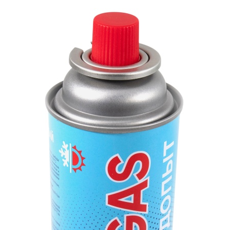 Газ для портативных газовых приборов 520мл, 220г "Следопыт", баллон без насадок, всесезонный