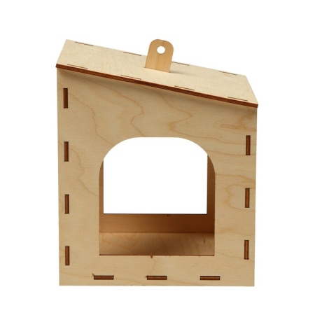 Кормушка для птиц "Домик малый" 15х14х17см (фанера)