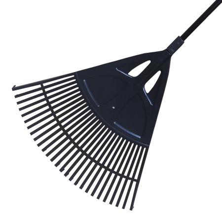 Грабли веерные пластинчатые 650х600мм (27 зуб.) полипропилен., ал.чер.1,2м "PROTEX Умелец" (черный)