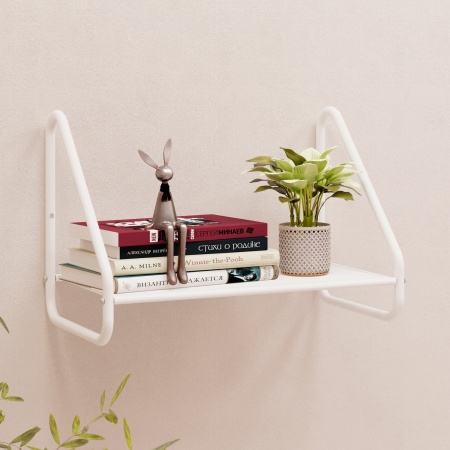 Полка настенная металл."Барселона 11" 45х24,5х30см (белый)