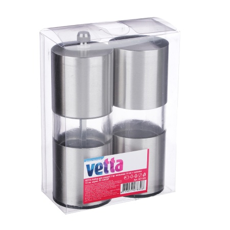 Набор для специй (мельница 14см, солонка 13см) акрил./металл (827-029)