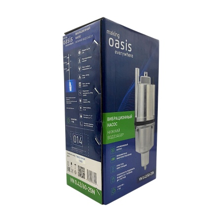 Насос погружной вибрационный "Oasis VN 0.42/60-25N" 25м, 250Вт, 25л/мин,  нижн.забор