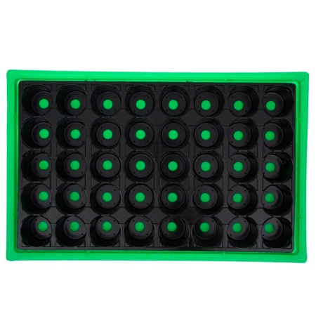 Мини-парник с крышкой 56,7х36х15,5см (кассета рассадная на 40яч., крышка, поддон) (полистирол) цветн