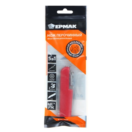 Нож перочинный 15см "Ермак", многофункц. 6 в 1, нерж.сталь