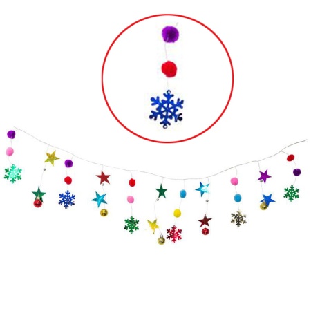 Гирлянда "Звезды и снежинки" 1,75м