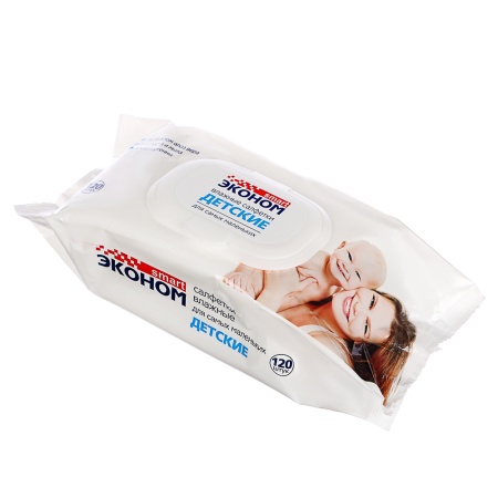 Салфетки влажные "Смарт Эконом" (детские) уп.120шт. с клапаном