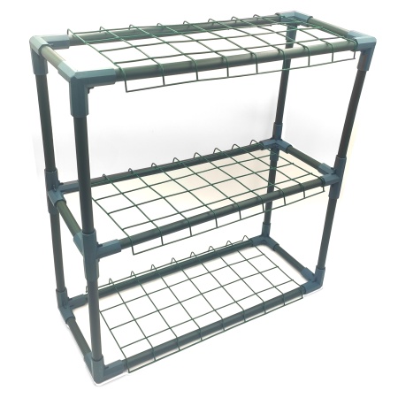 Стеллаж для подоконника "Урожайная сотка Оптима" 21х54х56см разборный, 3 полки (пласт.труба d16мм)