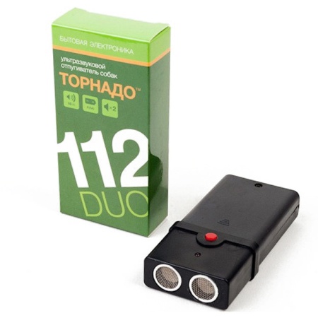 Отпугиватель собак ультразвуковой "Торнадо 112 DUO" до 10м2 (батарейки ААх3)