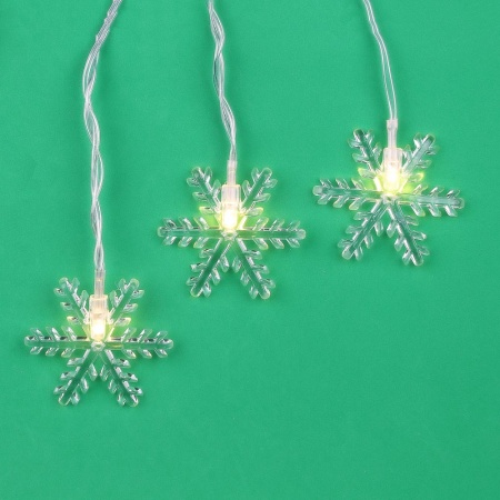 Гирлянда эл. "Арктическая снежинка" 2м, 10 LED ламп, шампань (381-236)