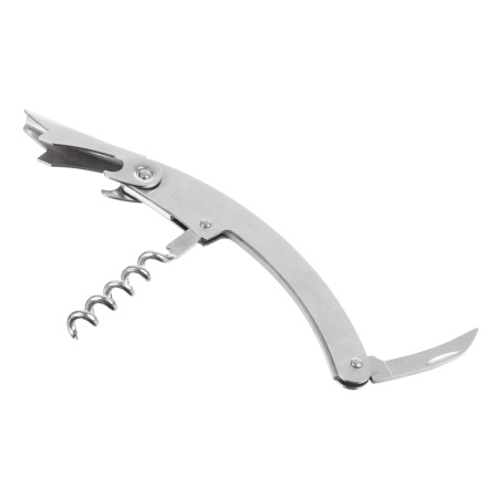 Открывалка универсальная (штопор, открывалка, нож) металл. (884-524)