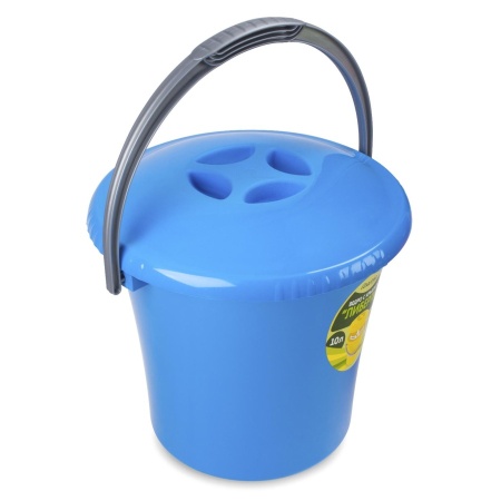 Ведро п/эт. 10л с крышкой "Либерти" голубое (С604КГОЛ)
