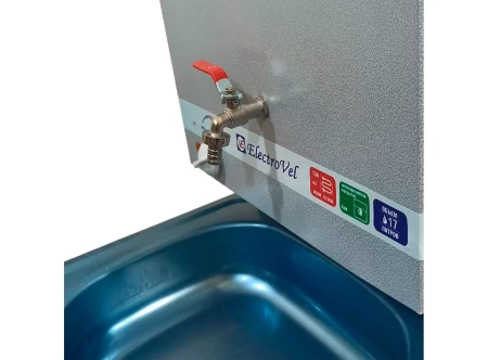 Умывальник дачный "ElectroVel" (бачок 17л, нерж.мойка, ЭВН) (серебро на белом)