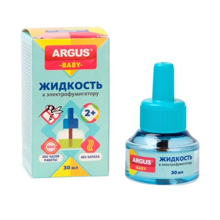 Жидкость для фумигатора "ARGUS baby" от комаров, не менее 360ч защиты, без запаха