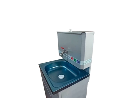 Умывальник дачный "ElectroVel" (бачок 17л, нерж.мойка, ЭВН) (серебро на белом)