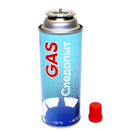 Газ для портативных газовых приборов 520мл, 220г "Следопыт", баллон без насадок, всесезонный