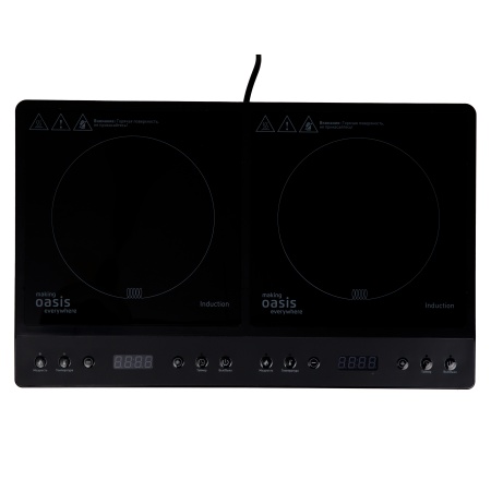 Плита индукционная эл. настольная "making Oasis everywhere" PI-DB3K 2конф., 2000/1500Вт, таймер