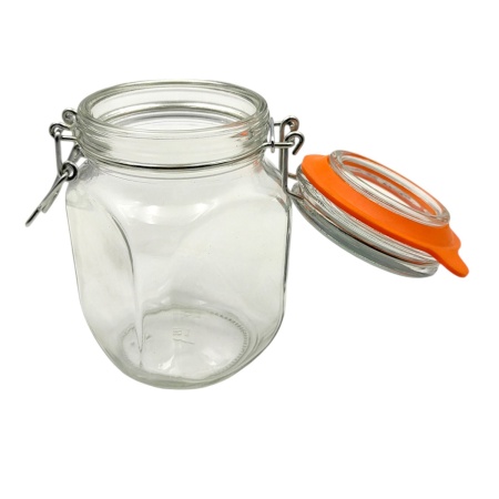 Банка стеклянная (с бугельным замком, стекл.крышкой) 0.65л