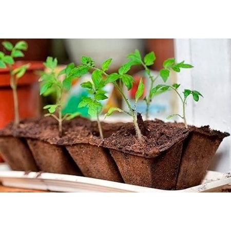 Блок торфяных горшочков 8 ячеек 70х70х70мм