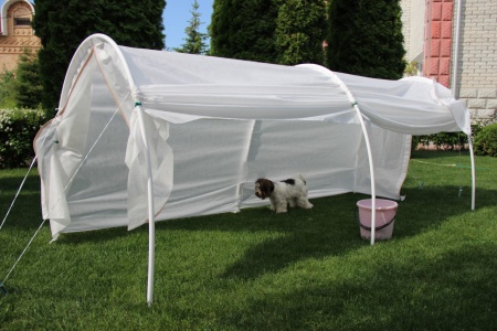 Парник п/эт. "Отличник" 3х1,15м высота 1,15м с укр.мат.60г/кв.м,  дуга 2,8м, двери на молниях