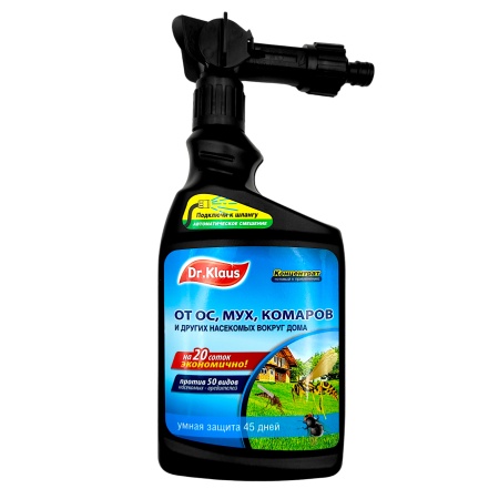 Концентрат от комаров, мух, ос и др.летающих насекомых "Dr.Klaus" с эжектором, фл.1л