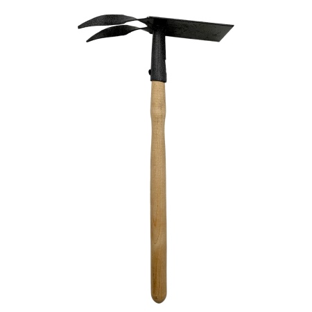 Мотыжка комбинир. (рыхл. 2 витых зуба, прямоуг.лопатка, дерев. ручка)