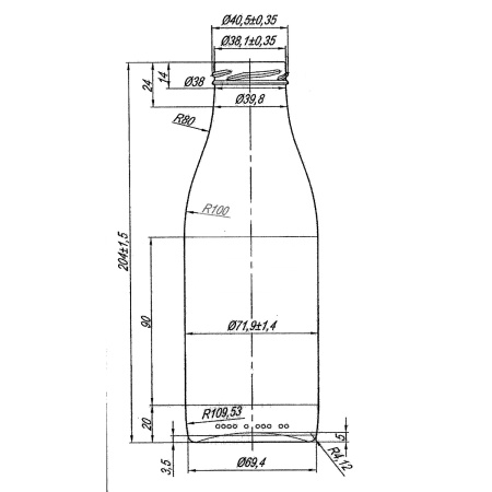 Бутылка стеклянная (под твист-офф 43мм) 0.5л