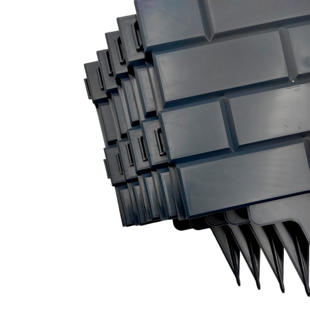 Забор декор. п/эт. "Кирпич" 5секц. 19смх2,5м (серый)