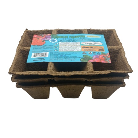 Набор торф. горшочков 90х90х90мм (3 блока х6яч.)