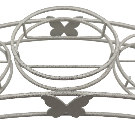 Подставка для цветов металл. на подоконник "Арка 5" белое серебро/белый