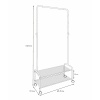 Вешалка гардеробная металл. "Валенсия 22М" с двумя полками, на колесах, белый