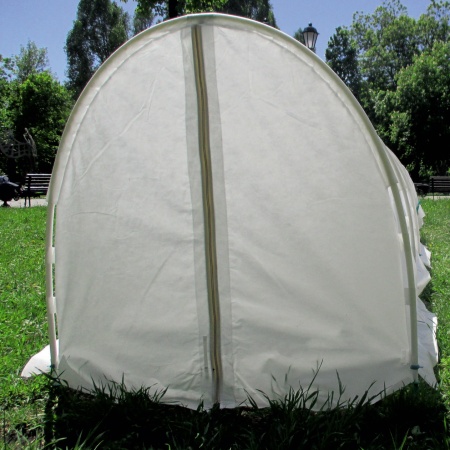 Парник п/эт. "Отличник" 4,5х1,15м высота 1,15м с укр.мат.60г/кв.м, дуга 2,8м, двери на молниях
