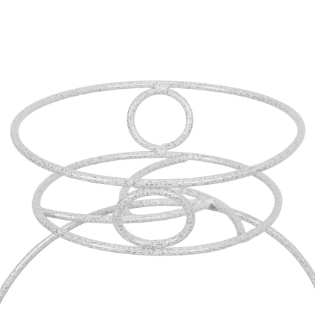 Подставка для цветов металл."Камелия 3" белое серебро/белый