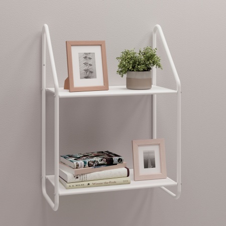 Этажерка настенная металл."Барселона 12" 45х24,5х62см (белый)