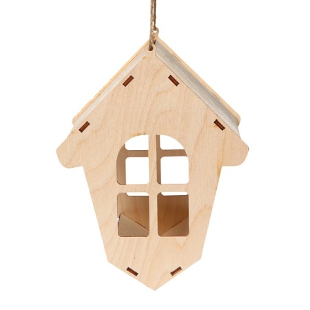 Кормушка для птиц "Избушка" 20х18х21см (фанера)