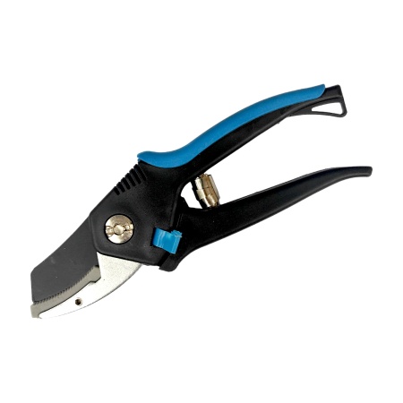 Секатор 210мм (тефлон) с наковаленкой и ленточной пружиной, прорезин.ручка FT940