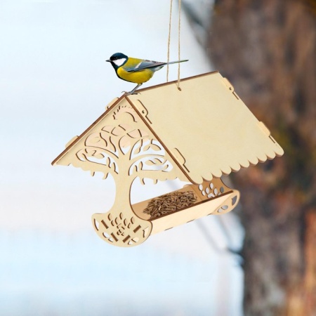 Кормушка для птиц "Узорное дерево" 23х21х15см (фанера)
