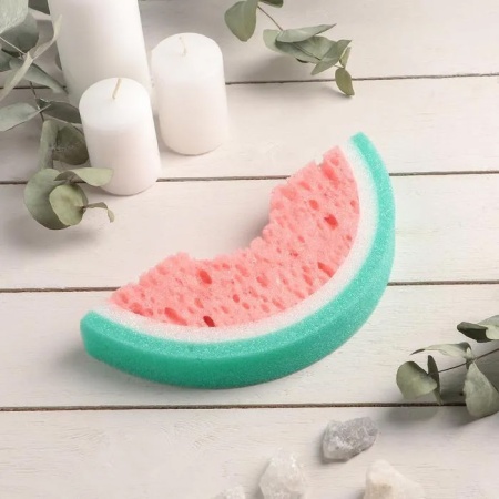 Губка банная "Арбуз" 20х9х3см (гб036)