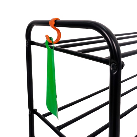 Подставка для обуви 2-полочная металл."Альфа 22" 65х30х40см черная