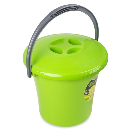 Ведро п/эт. 10л с крышкой "Либерти" салатовое (С604КСАЛ)