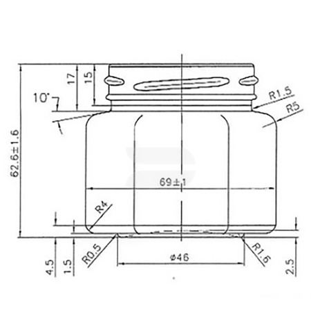 Банка стеклянная (под твист-офф 58мм) 0.1л шестигранник