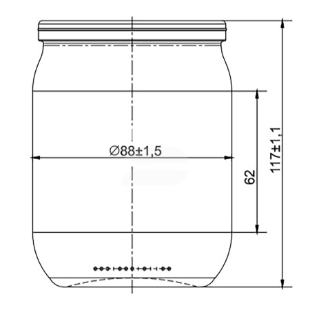 Банка стеклянная (под СКО) 0.5л