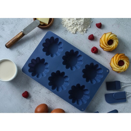 Форма для выпечки силиконовая "Кекс-мини" 6 ячеек (891-005)