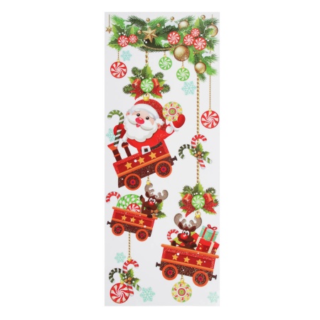 Наклейка ПВХ с глиттером 15х42см, 8 дизайнов (336-371)